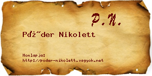 Póder Nikolett névjegykártya