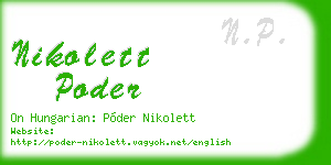 nikolett poder business card